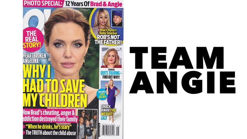 Illustration for article titled This Week In Tabloids: Two Mags Are Pro-Angie, Two Mags Are Pro-Brad, & None of Them Are Convincing
